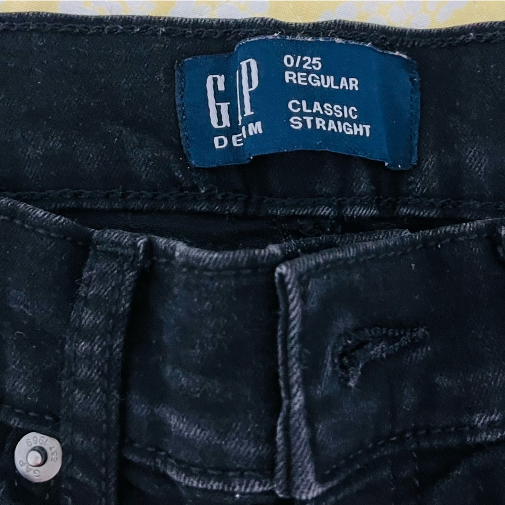GAP Black Denim Track Pants
